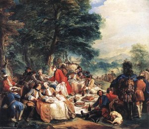 Halt During The Hunt — Charles-andré Van Loo