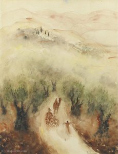 Road Through The Olive Groves, (1935) — Reuven Rubin