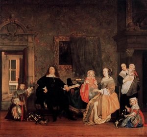 Portrait Of Jan Jacobsz. Hinlopen And His Family — Gabriel Metsu