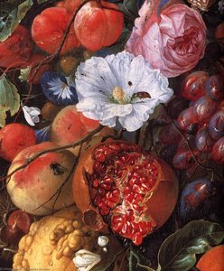 Festoon Of Fruit And Flowers (detail) — Jan Davidszoon De Heem Or Johannes De Heem Or Johannes Van Antwerpen Or Jan Davidsz De Hem