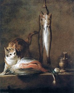 Nature Morte Avec Chat Et Poisson — Jean-baptiste-siméon Chardin