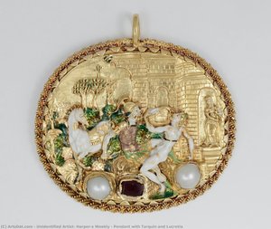 Pendant With Tarquin And Lucretia — Unidentified Artist, Harper's Weekly