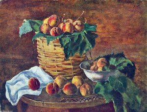 Still Life. Peaches. — Pyotr Konchalovsky