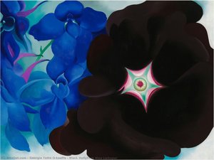 Black Hollyhock Blue Larkspur — Georgia O’keeffe