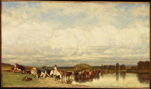 Cows Crossing A Ford — Jules Dupré