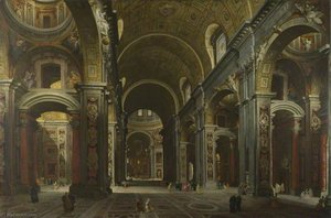 Rome The Interior Of St Peter's — Giovanni Paolo Panini