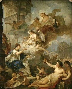 Allegory On Birth Of Marie-zéphyrine Of France In (1750) — Charles-joseph Natoire