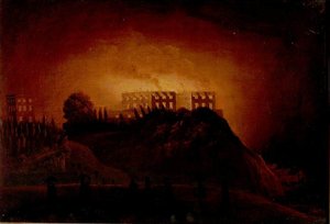 Nottingham Castle On Fire, 10 October 1831 — Henry Thomas Dawson