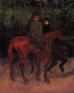 Uomo E Donna A Cavallo Nella Foresta — Comte Henri Marie Raymond De Toulouse-lautrec-monfa