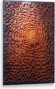 Abstract Wood Wall Art - 60x90cm Geometric Radiating Sculpture