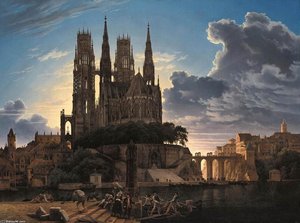 Medieval Town By Water — Karl Friedrich Schinkel