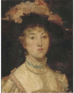 The Girl In Pink Hat — Ferdinand Victor Léon Roybet