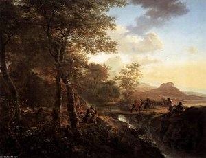 Italian Landscape With Draughtsman — Jan Both