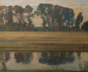 Paisaje De Río Con Árboles — Sir Alfred James Munnings