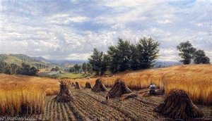Extensive Summer Landscape With Harvest Field — Alfred I Glendening