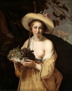 Shepherdess With Grape Bowl — Abraham Bloemaert
