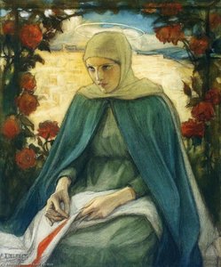 The Virgin Mary In The Rose Garden — Albert Edelfelt