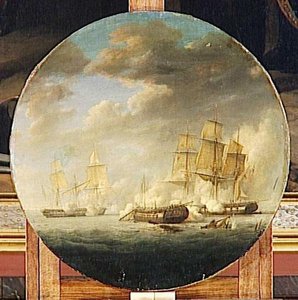 Combat De La Fregate Francaise La Pomone Contre Les Fregates Anglaises L'alciste Et L'active29 Novembre 1811 — Pierre Julien Gilbert