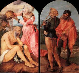 Jabach Altarpiece. Job Castigated By His Wife — Albrecht Dürer