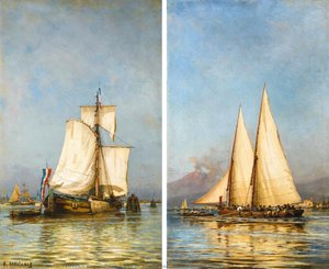 A Pair Of Sailing Boats, Holland And Naples — Alexei Petrovich Bogoliubov