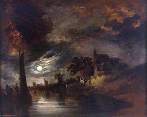 Moonlight On The River At Norwich — John Berney Crome