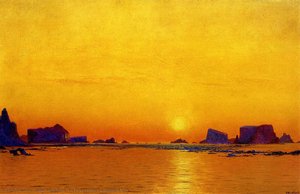 Ice Floes Under The Midnight Sun — William Bradford