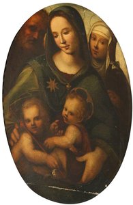 The Holy Family With The Infant Saint John The Baptist And Saint Elizabeth — Girolamo Del Pacchia