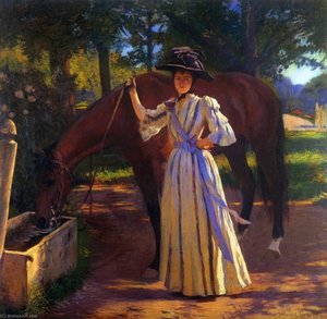 Girl And Horse — Edmund Charles Tarbell