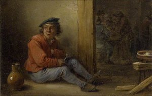 A Young Peasant Seated In An Interior — David Teniers The Younger