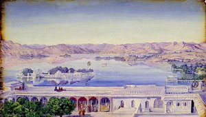 Jagniwas Desde El Palacio, Udaipur. 'ene. 1879' — Marianne North