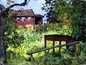 Garden With Red House — Edvard Munch