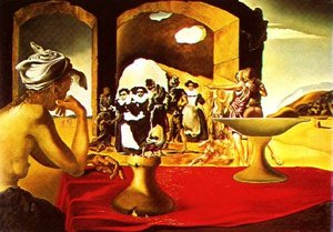 Il Mercato Degli Schiavi Con La Testa Invisibile Di Voltaire — Salvador Dalí