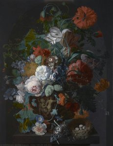 Flower Still Life With Bird — ヤン・ファン・ホイスム