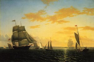 New Bedford Harbor At Sunset — William Bradford