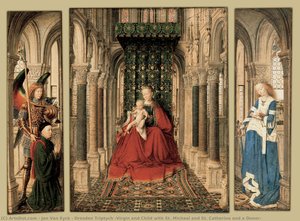 Dresdenský Triptych (panna S Ježíšem Kristem Se Svatým Michálem A Svatou Kateřinou A Darobyčem) — Jan Van Eyck