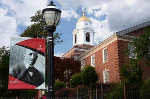 Harkness Hall With Du Bois Banner — Curtis A. Mcdowell