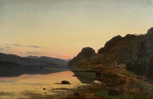 Evening Mood, Skogsfjord, Mandal — Amaldus Clarin Nielsen