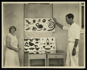 Dr. And Mrs. Claude R. Smith With Collection Of Jungle Fauna, Fordlandia, 1931 — Ford Motor Company. Photographic Department