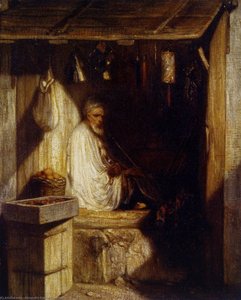 Turkish Merchant Smoking In His Shop — Alexandre Gabriel Decamps