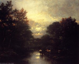 Sunset Over The Forest — Jules Dupré