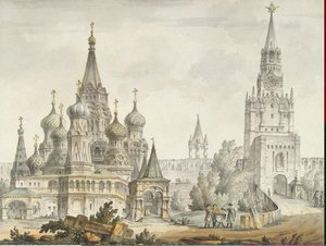 Pokrovsky Cathedral And The Spasskaya Tower In Moscow — Giacomo Quarenghi
