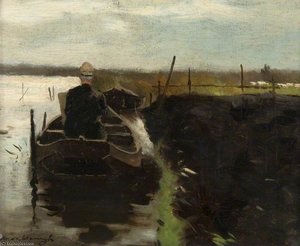 An Artist Sketching From A Boat — Jan Hendrik Weissenbruch