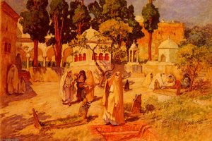 Arab Women At The Town Wall — Frederick Arthur Bridgman