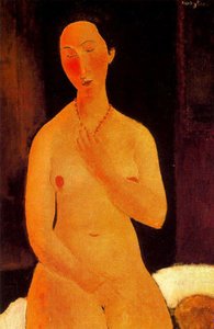 `geknielde Naakte Vrouw Met Ketting` — Amedeo Modigliani