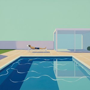 Serene Geometrische Einsamkeit Inmitten Von Minz-leerräumen Und Lavendelfarbener Architektonischer Stille
