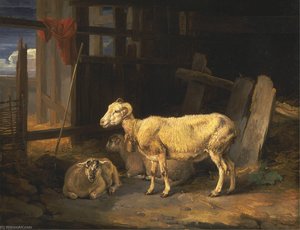 Heath Ewe And Lambs — James Ward