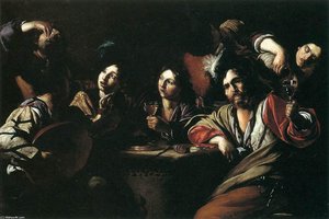 Tavern Scene With A Lute Player — Bartolomeo Manfredi