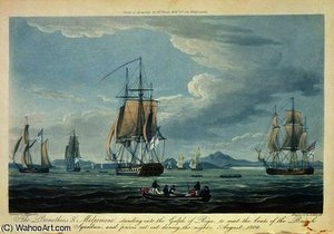 The Prometheus And The Melpomene In The Gulf — Thomas Whitcombe