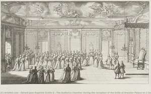 The Audience Chamber During The Reception Of The Bride At Dresden Palace On 2 September 1719 — Gérard Jean-baptiste Scotin Ii