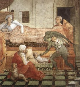 St Stephen Is Born And Replaced By Another Child (detail) — Filippo Di Tommaso Lippi
